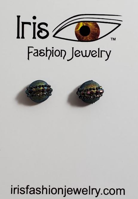 AZ1567 Iridescent Gem Decorated Earrings