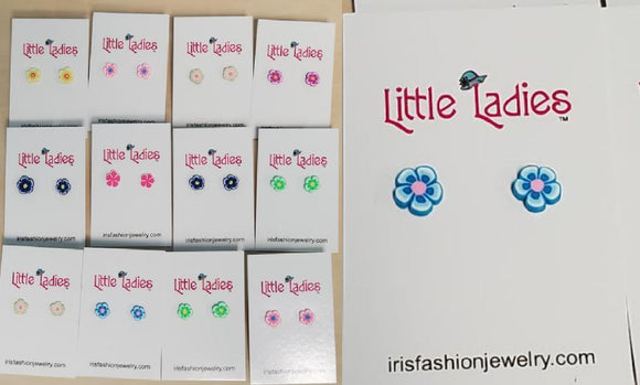 A49 Little Ladies Flower Assortment Earring Pack of 12