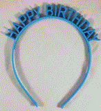 A132 Happy Birthday Plastic Headbands Pack of 8
