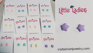 A90 Little Ladies Pastel Stars Earring Assortment Pack of 12
