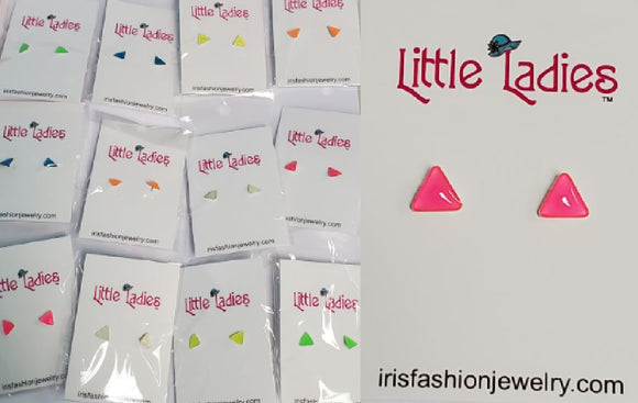 A91 Little Ladies Florescent Triangles Earring Assortment Pack of 12