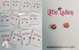 A98 Little Ladies Multi Color Stripes Earring Assortment Pack of 12