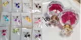 BD24 Textured Clear Colored Inside Double Ball Earring Assortment 12 Pairs