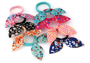 A89 Little Ladies Floral Fabric Bow Knot Hairband Assortment Pack of 12