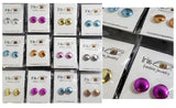 +A139 Assorted Color Metallic Earring Assortment Pack of 12