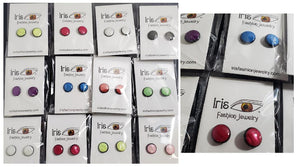 +A138 Assorted Color Gem Earring Assortment Pack of 12