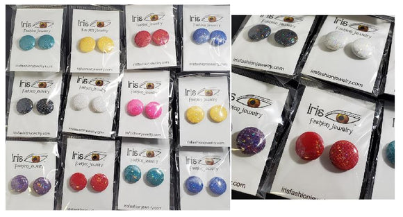 A36 Assorted Color Sparkle Earring Assortment Pack of 12