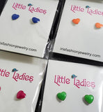 A58 Little Ladies Multi Color Heart Earring Assortment Pack of 12