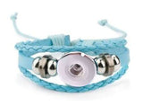 BD36 Light Blue Snap Charm Leather Bracelet Pack of 12 (Snap Not Included)