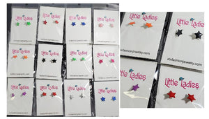 A23 Little Ladies Multi Color Star Earring Assortment Pack of 12