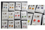 A74 Assorted Color Round Confetti Filled Earring Assortment Pack of 12