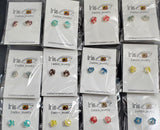A157 Assorted Color Decorated Rose Earring Assortment Pack of 12