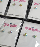 A137 Little Ladies Tye Dye Pearl Earring Assortment Pack of 12