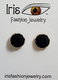 AZ1002 Rose Gold Black Velvet Earrings