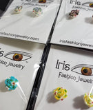 A157 Assorted Color Decorated Rose Earring Assortment Pack of 12