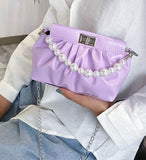 PB13 Lavender Pearl Accent Shoulder Bag