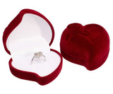 AZ1511 Red Velvet Heart with Rose Ring Gift Box