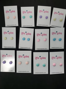 A55 Little Ladies Pastel Dot Earring Assortment Pack of 12