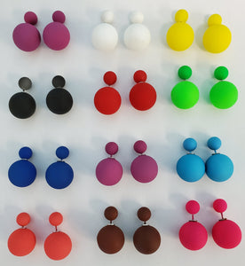 BD10 Double Ball Earring Assortment 12 Pairs