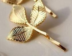 +H312 Gold 3 Leaf Hair Clip