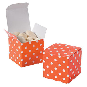 *FS09 Orange Polka Dot Small 2" Square Boxes Pack of 12