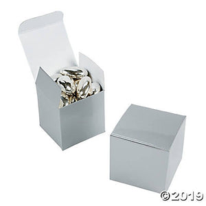 X04 Silver Small 2" Square Boxes Pack of 12