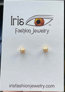 FS655 24KT. Gold Pearl Earrings