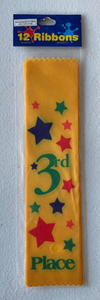 FS577 Yellow 3rd Place Ribbon 12 Pack
