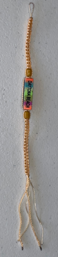 FS527 Apricot Woven Daytona Beach String Bracelet