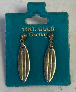FS157 14KT. Gold Surf Board Earrings