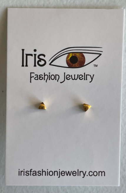 FS649 24KT. Gold Triangle Earrings