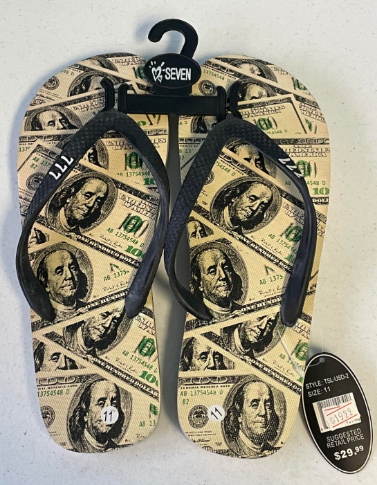 FS85 Money Flip Flops Men's Size 10