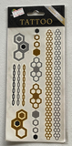 FS867 Gold & Silver Temporary Tattoos