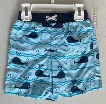 FS638 Blue Whale Kids Swim Shorts SIZE 24 Months