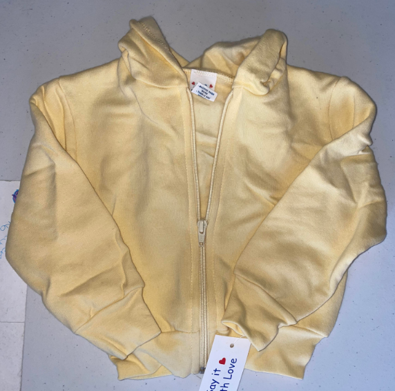 FS52 Pale Yellow Kids Zip Up Jacket SIZE 3T