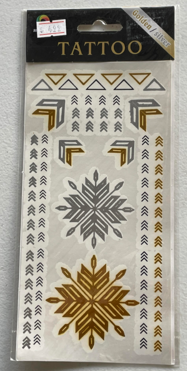 FS857 Gold & Silver Temporary Tattoos