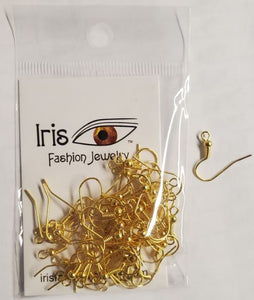 C38 50 Pieces Gold Color French Hook Earring Parts